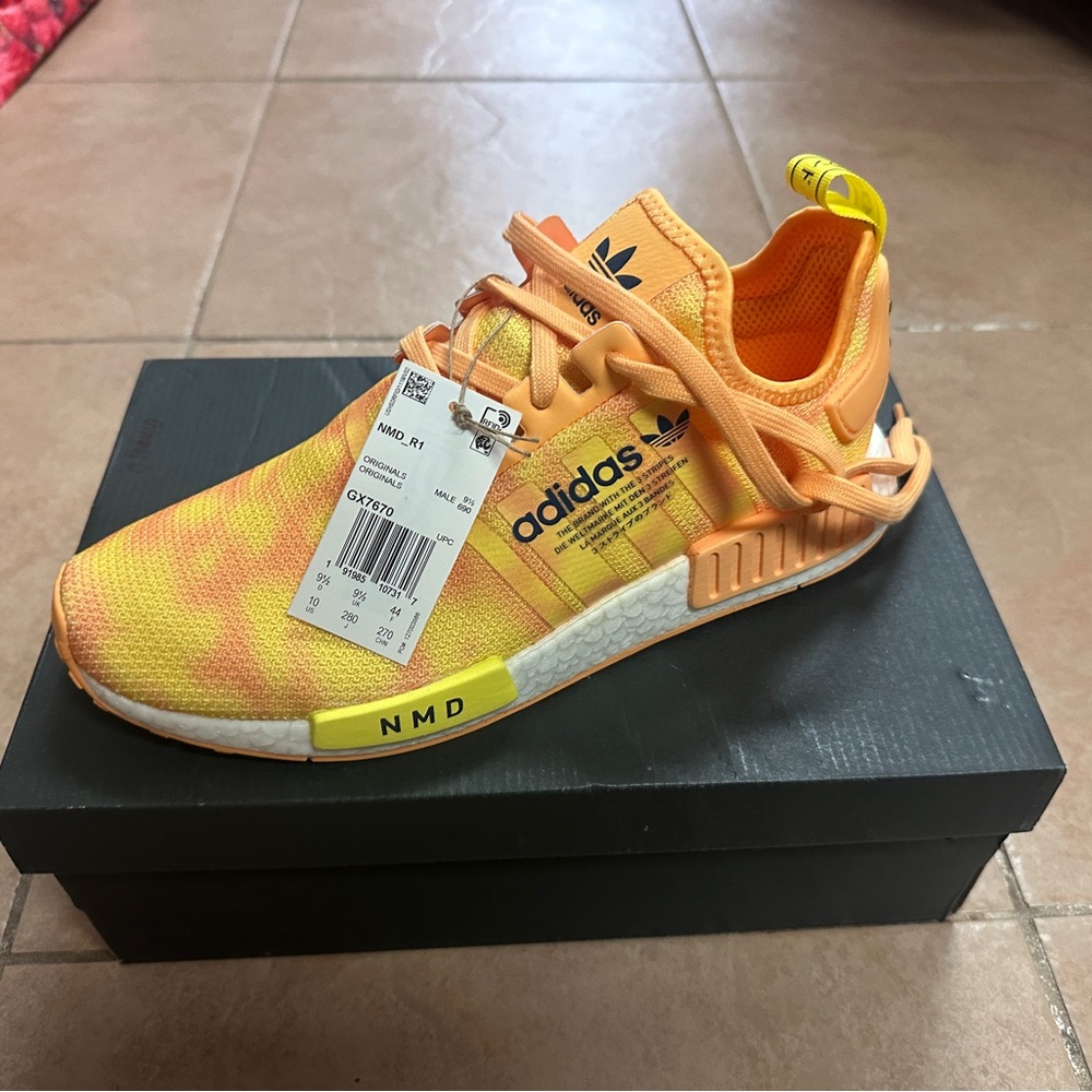 Adidas NMD R1 Bright Orange and Yellow Shoes